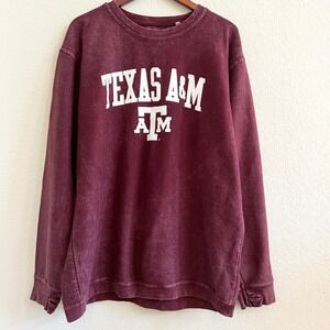 Texas A&M Aggies Maroon Ribbed Thick Knit Crewneck Sweatshirt Size XL Gameday
